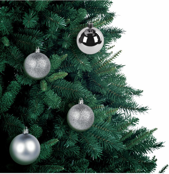 Изображение товара Набор шаров новогодних Золотая сказка 592161 (24шт, серебристый)