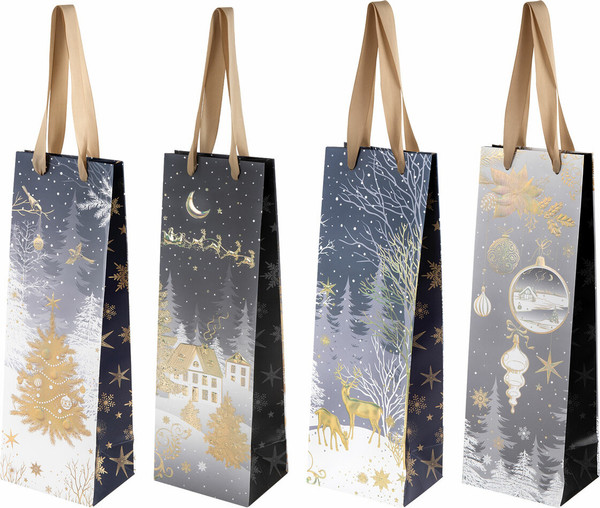 Изображение товара Набор пакетов подарочных Золотая сказка Новогодние / 592135 (4шт)