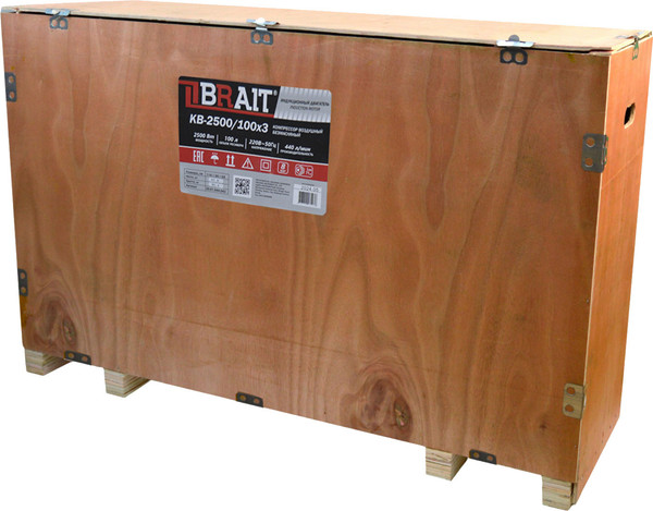 Изображение товара Воздушный компрессор Brait KB-2500/100X3