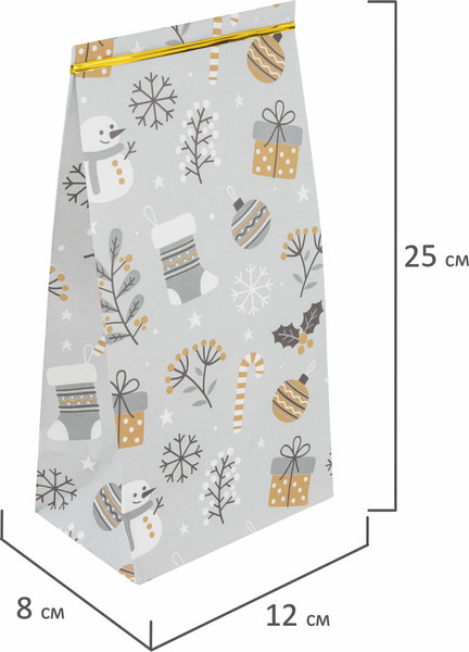 Изображение товара Набор пакетов подарочных Золотая сказка Новогодние / 592122 (10шт)