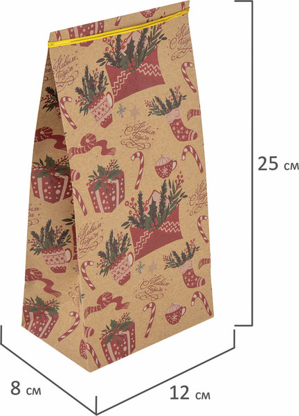 Изображение товара Набор пакетов подарочных Золотая сказка Новогодние / 592123 (10шт)