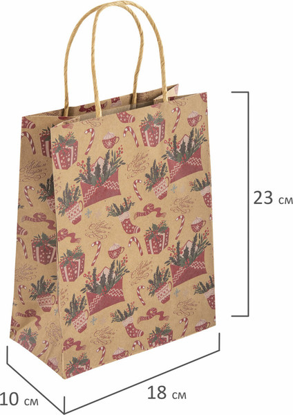 Изображение товара Набор пакетов подарочных Золотая сказка Новогодние / 592127 (10шт)