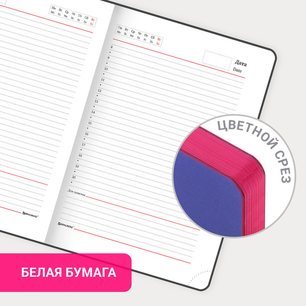 Изображение товара Ежедневник Brauberg Vista. Ultraviolet / 111990 (136л)