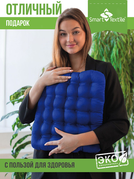 Изображение товара Подушка на стул Smart Textile Уют 40x40 / T428 (лузга гречихи, синий)
