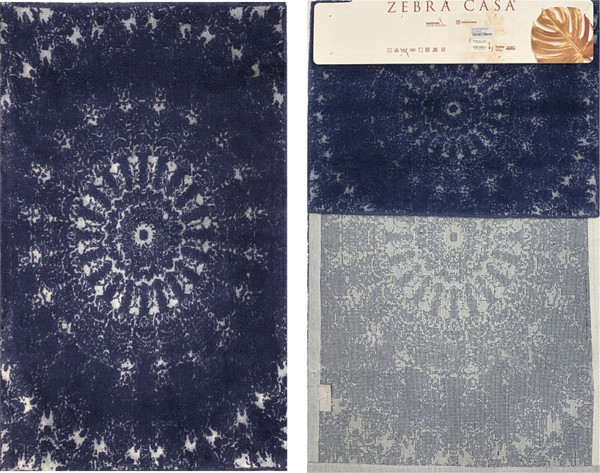 Изображение товара Набор ковриков для ванной и туалета Zebra Casa Giovann / KV 265 (Denim/Gri/темно-синий/серый)