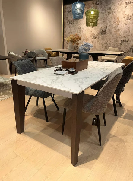 Изображение товара Обеденный стол M-City Esmir 180 Matte Arabescato Solid Ceramic / 614M05811 (орех)