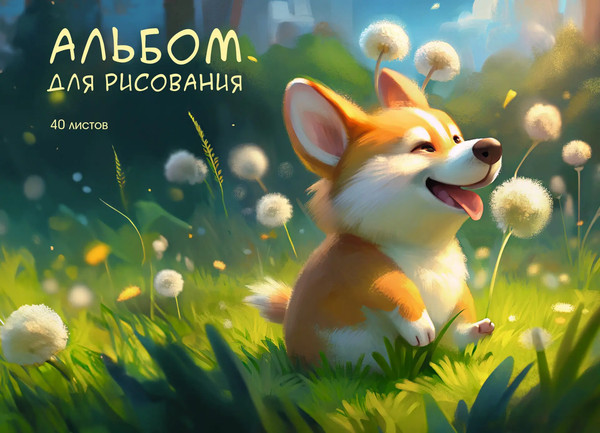 Изображение товара Альбом для рисования Listoff Щенок корги / АСЛ402643