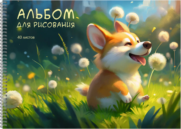 Изображение товара Альбом для рисования Listoff Щенок корги / АСЛ402643