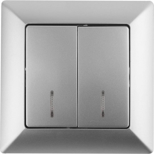 Изображение товара Выключатель INTRO Solo 4-105-03 / Б0053595 (алюминий)