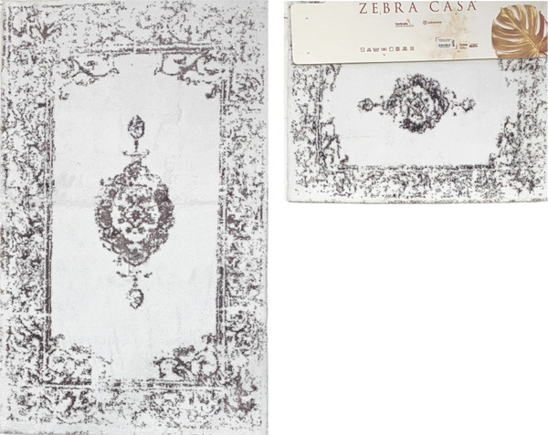 Изображение товара Набор ковриков для ванной и туалета Zebra Casa Karsten / KV 267 (Beyaz/Mor/белый/фиолетовый)