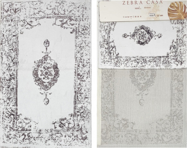 Изображение товара Набор ковриков для ванной и туалета Zebra Casa Karsten / KV 267 (Beyaz/Mor/белый/фиолетовый)