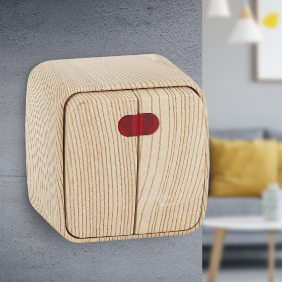 Изображение товара Выключатель INTRO Polo 3-105-11 / Б0036106 (сосна)