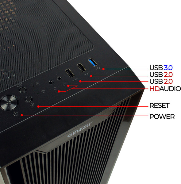 Изображение товара Корпус для компьютера Ginzzu CL550 (черный)