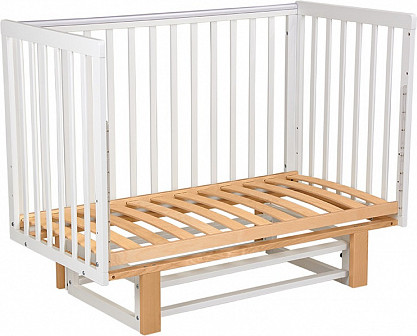 Изображение товара Детская кроватка Polini Kids Simple 341 с маятником / 0003167-17 (белый/натуральный)