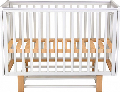 Изображение товара Детская кроватка Polini Kids Simple 341 с маятником / 0003167-17 (белый/натуральный)