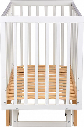 Изображение товара Детская кроватка Polini Kids Simple 341 с маятником / 0003167-17 (белый/натуральный)