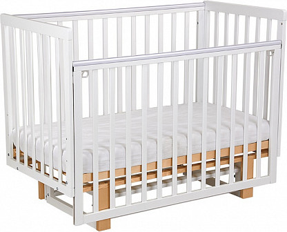 Изображение товара Детская кроватка Polini Kids Simple 341 с маятником / 0003167-17 (белый/натуральный)