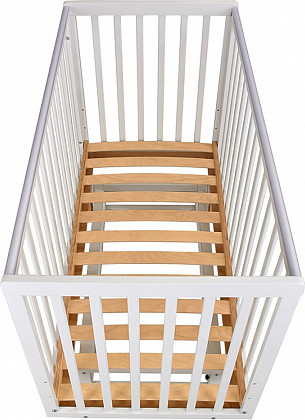 Изображение товара Детская кроватка Polini Kids Simple 341 с маятником / 0003167-17 (белый/натуральный)