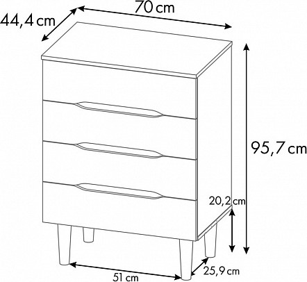 Изображение товара Комод Polini Kids Simple 3602 / 0002751.31 (белый/натуральный)