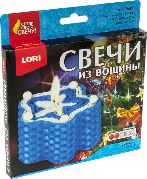 Изображение товара Набор для изготовления свечей Lori Свечи из вощины новогодние. Снежинка / Пз/С-014