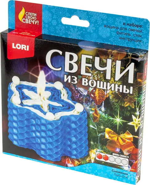 Изображение товара Набор для изготовления свечей Lori Свечи из вощины новогодние. Снежинка / Пз/С-014