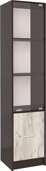 Изображение товара Шкаф-пенал с витриной Интерлиния СК-024 с витриной (дуб серый/дуб венге)