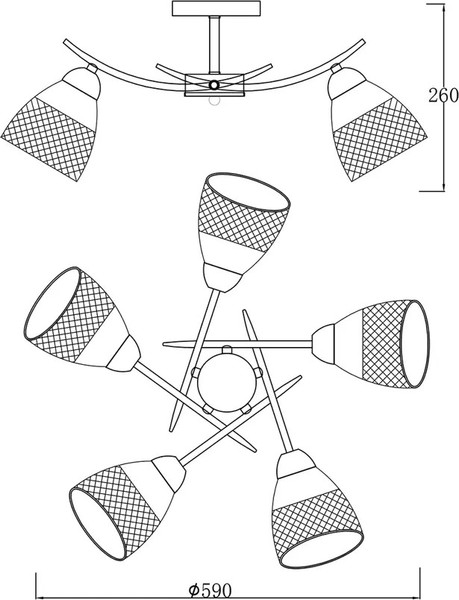 Изображение товара Люстра ESCADA 516/5 (белый/дерево)