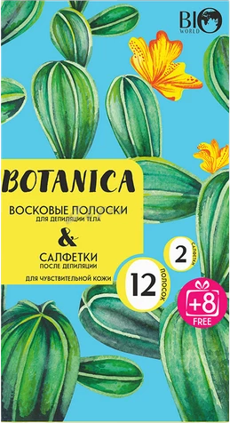 Изображение товара Набор для депиляции Bio World Botanic Life для чувствительной кожи полоски + саше (12шт+8шт+2шт)
