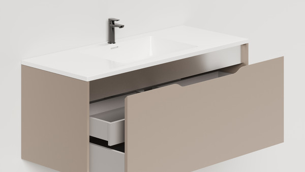 Изображение товара Тумба под умывальник Salini Smile 100 / S1000T (серо-коричневый)