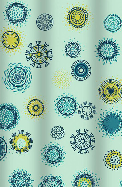 Изображение товара Шторка-занавеска для ванны V-line Одуванчики 180x180 (зеленый)