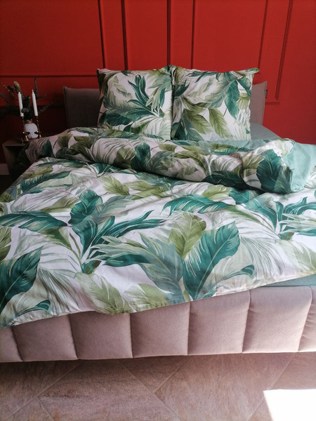 Изображение товара Комплект постельного белья Luxsonia Перья 2сп с простыней на резинке / Ви19-0257/220