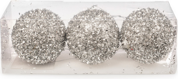 Изображение товара Набор шаров новогодних Ausini M87-14 (серебристый, 3шт)
