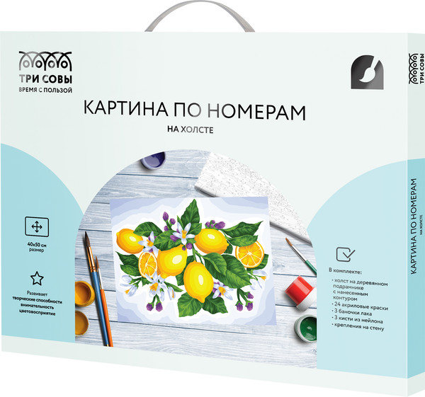 Изображение товара Картина по номерам Три совы Лимоны / КХ4050_53908