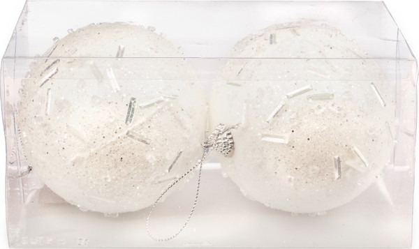 Изображение товара Набор шаров новогодних Ausini M87-25 (белый, 2шт)