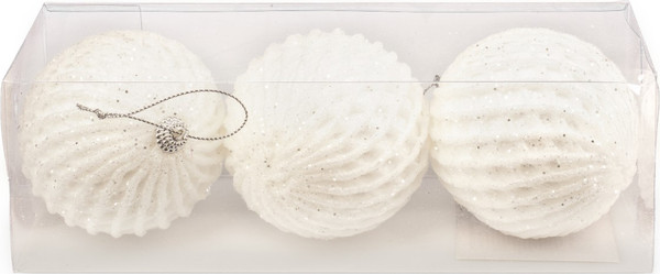 Изображение товара Набор шаров новогодних Ausini M87-16 (белый, 3шт)