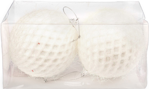 Изображение товара Набор шаров новогодних Ausini M87-26 (белый, 2шт)