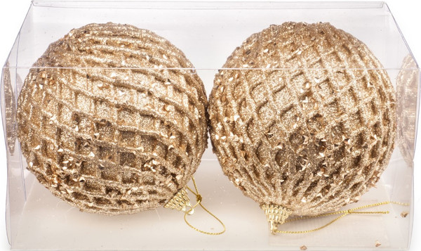 Изображение товара Набор шаров новогодних Ausini M87-27 (серебристый, 2шт)