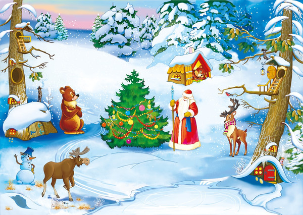 Изображение товара Развивающий плакат Махаон В лесу родилась елочка. С наклейками, мягкая обложка