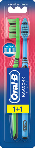 Изображение товара Набор зубных щеток Oral-B Классик 40 средняя (2шт)