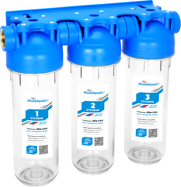 Изображение товара Корпус магистрального фильтра Аквабрайт Стандарт Slim Line АБФ-3 1