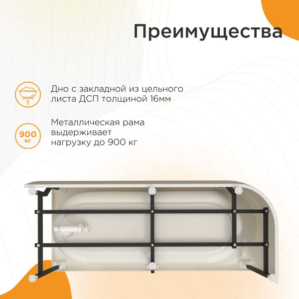Изображение товара Ванна акриловая Radomir Вальс 3/4 170x70 / 1-01-2-2-1-338К (правый)