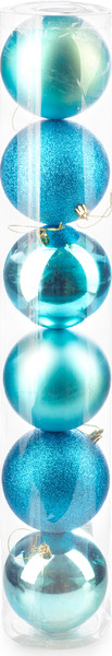Изображение товара Набор шаров новогодних Ausini HE20248-68-2 (синий, 6шт)