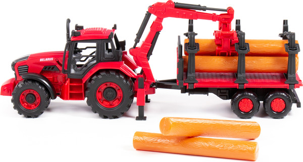 Изображение товара Трактор игрушечный Полесье Belarus с лесовозом и манипулятором / 96494