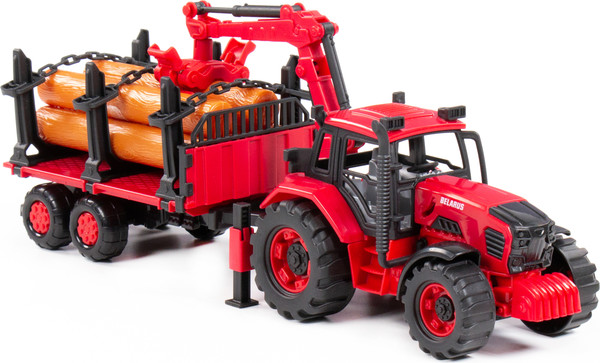 Изображение товара Трактор игрушечный Полесье Belarus с лесовозом и манипулятором / 96494