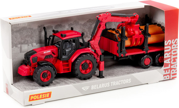 Изображение товара Трактор игрушечный Полесье Belarus с лесовозом и манипулятором / 96494