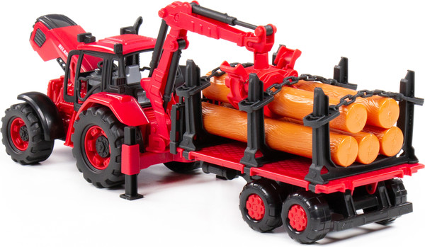 Изображение товара Трактор игрушечный Полесье Belarus с лесовозом и манипулятором / 96494