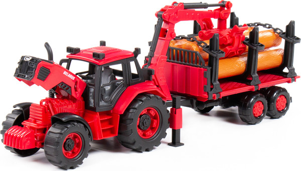 Изображение товара Трактор игрушечный Полесье Belarus с лесовозом и манипулятором / 96494