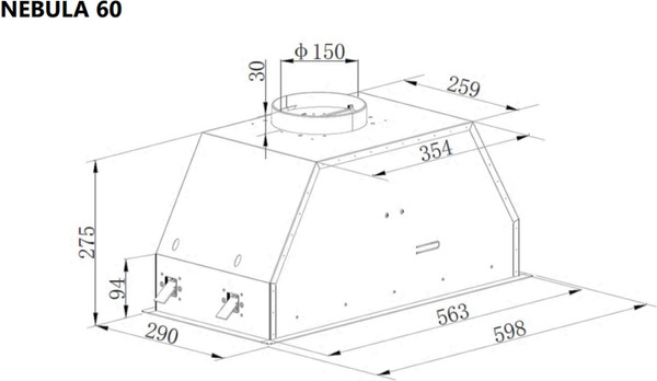 Изображение товара Вытяжка скрытая Maunfeld Nebula 60 Glass (черный)