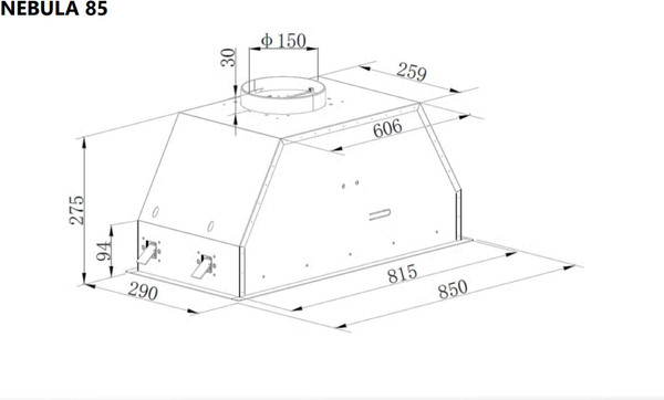 Изображение товара Вытяжка скрытая Maunfeld Nebula 85 Glass (черный)