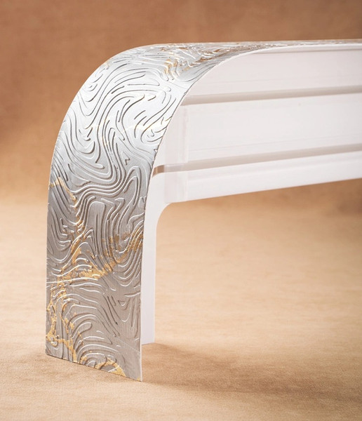 Изображение товара Карниз для штор LEGRAND Глэдис 7см 2м 2р с поворотами / 58139332 (мрамор/золотой)